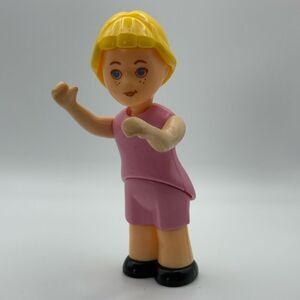 Vintage Little Tikes Dollhouse Blonde Little Sister Doll In Pink